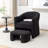 Upholstered Barrel Chair With Ottoman-549360592