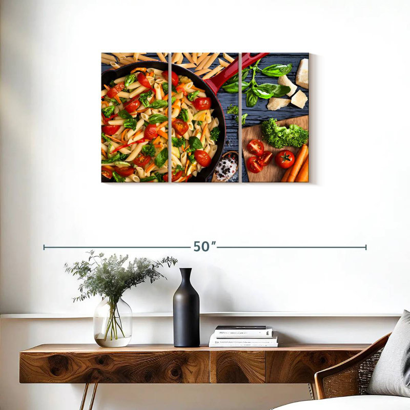 Yarlin Spring Vegetables Pasta, 20" H x 33" W