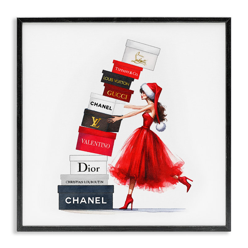«Holiday Glam», art giclée par Amanda Greenwood, H 12 po x l 12 po, Giclée encadrée noir minuit