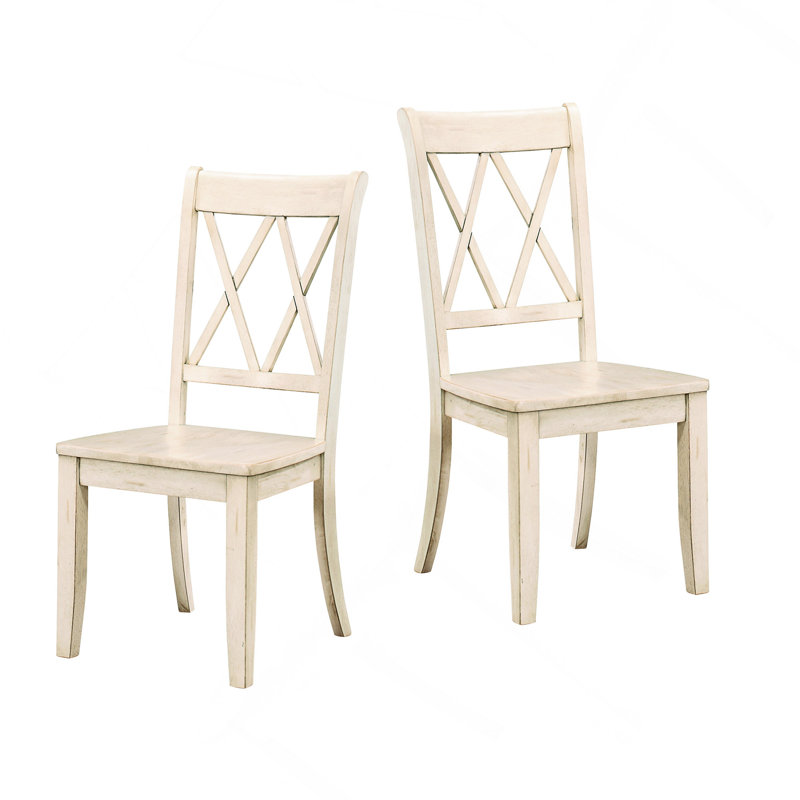 Ensemble de 2 chaises d'appoint décontractées à finition blanche en X, Blanc