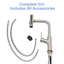 Robinet rétractable en nickel brossé 360 pour évier de cuisine avec 4 modèles de jet, fonctionnement par éclaboussures, cartouche en céramique longue durée, configuration de tous les accessoires nécessaires, finition élégante de la fonction de mise à niveau,-937824620