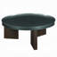 Table basse Lexy, plateau rond 35 po, vert noirâtre ultrabrillant à profil bas