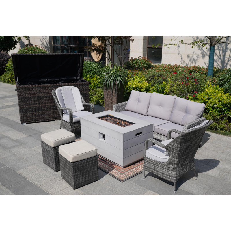 Algird 7 - Person Patio Conversation Set with Cushions