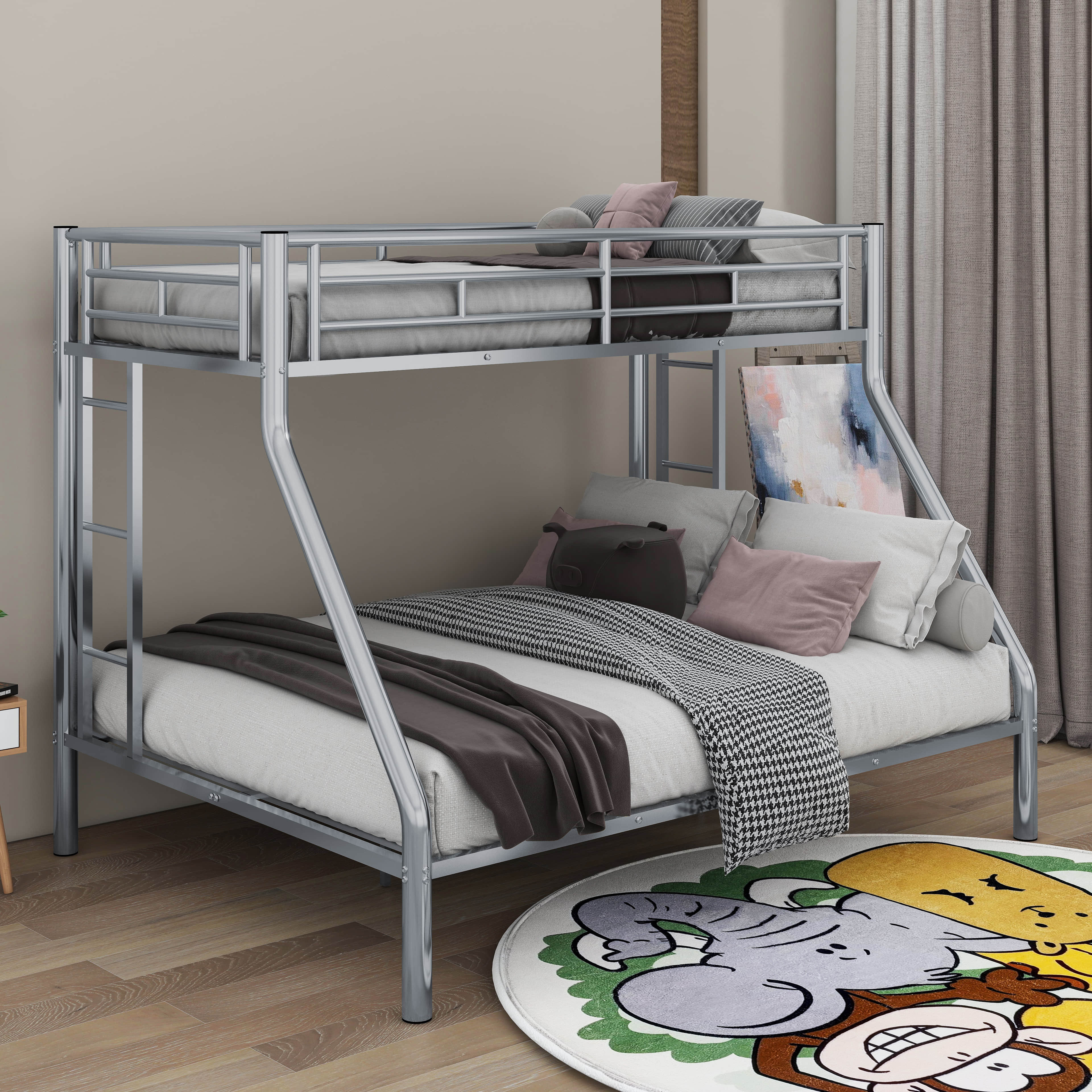 Isabelle & Max™ Twin XL Over Queen Metal Bunk Bed With Guardrails ...