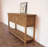 Rustic Solid Wood Console Table with 4 Drawers & Open Shelf