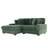 2 - Piece Upholstered Green Faux Rabbit Fur Flannel Modular Sectional Sofa with Armrests & Throw Pillows-1289461446