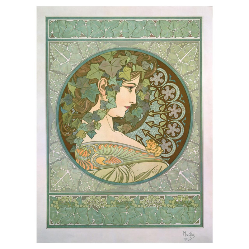 Lierre (1901) par Alphonse Mucha - Estampe numérique, H 40 po x l 32 po