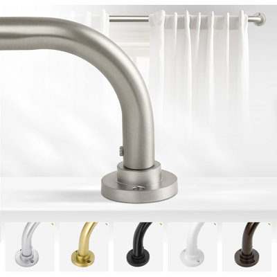 Wrap Around Blackout Curtain Rod,Heavy Duty Adjustable 28-48",Nickel