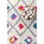 Tapis rose / ivoire à poil long à motif de treillis à losanges bohème Abramson-1466002513