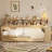 Wooden Daybed with Storage Shelf, Multi-Purpose Bed with Twin Size Pullout Bed and Desk-862251312-862251314