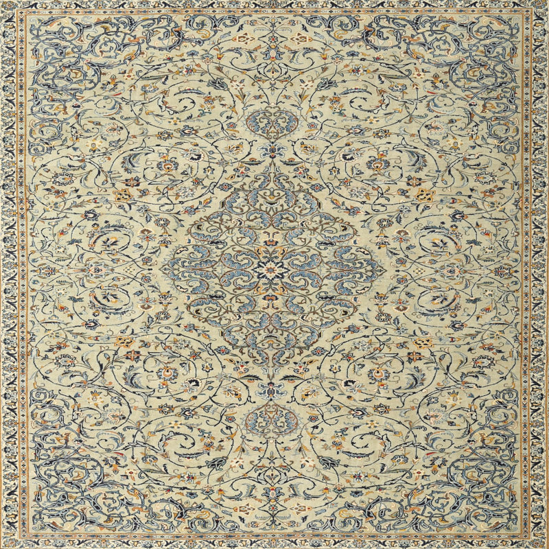 Tapis décoratif beige oriental Driskell, Rond 3 pi