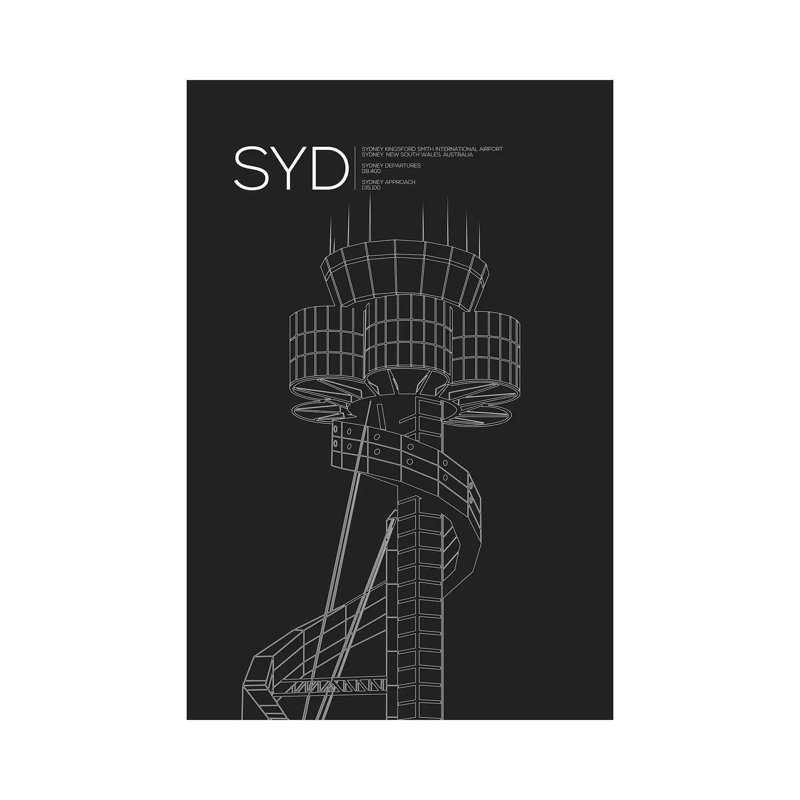 SYD Tower, Sydney International Airport - Wrapped Canvas Print, 30.48cm H x 20.32cm W x 1.91cm D