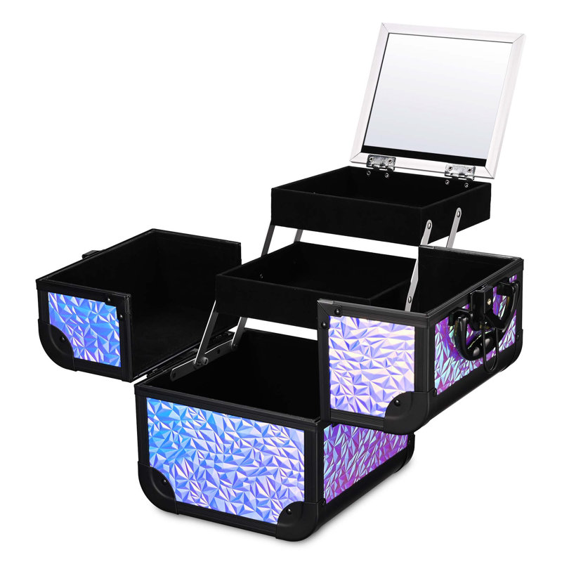 Organisateur de maquillage en aluminium Laerte, Sirène, mauve