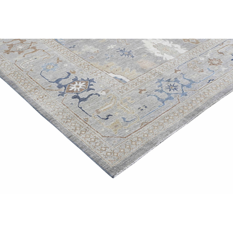Tapis rectangulaire en laine noué à la main Oushak