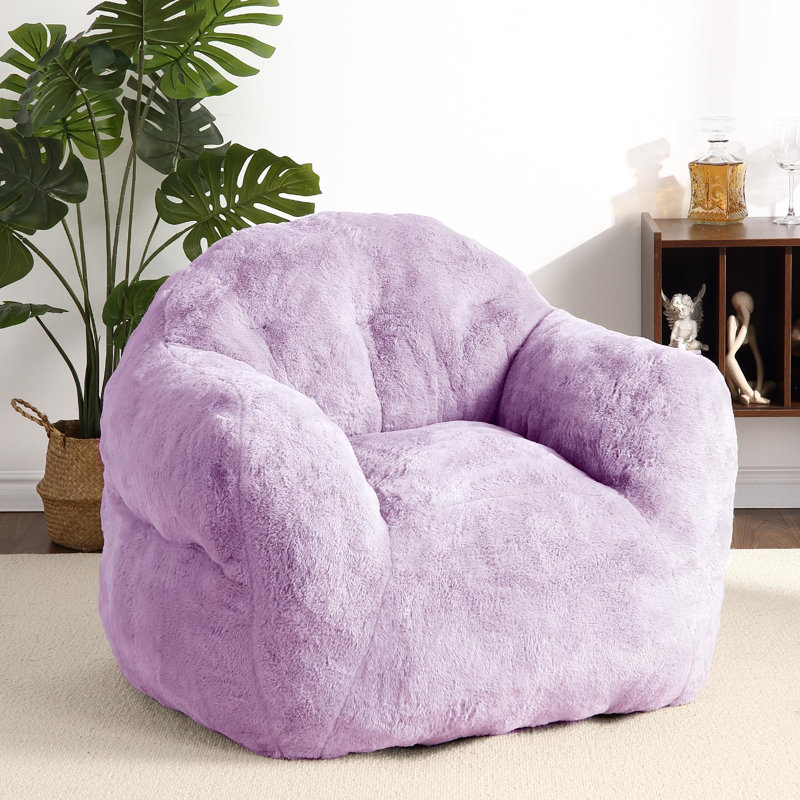 Fauteuil à billes, fauteuil à billes avec accoudoirs, H 33 po x l 41 po x P 51 po, Velours beige