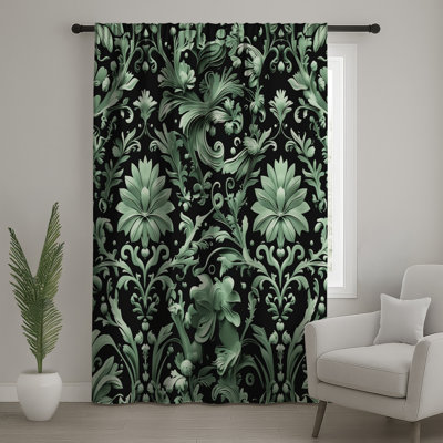 Rideaux à motif floral damassé, voilages et voilages à motif damassé - 1 panneau