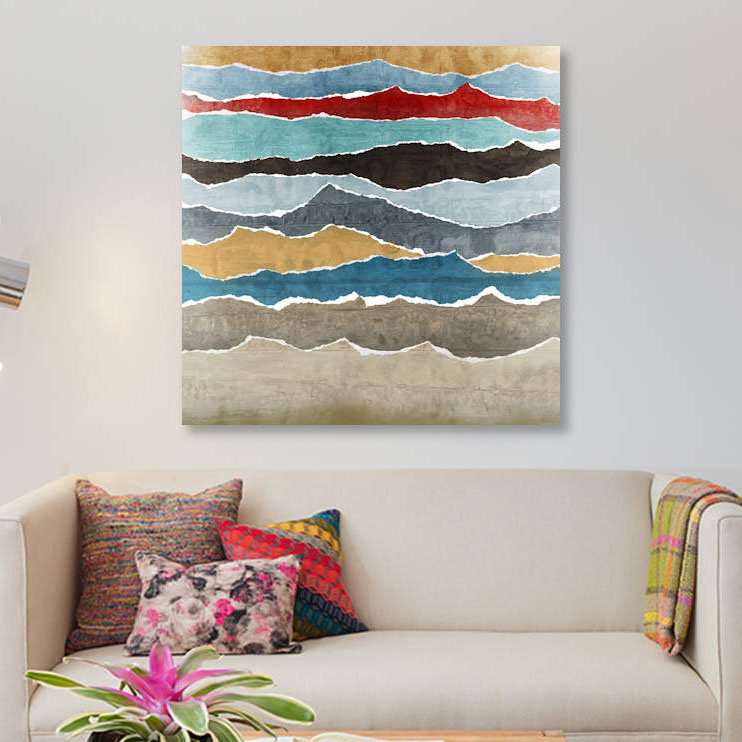 « déchirée i », impression sur toile, H 12 po x l 12 po x P 0,75 po, Pas de tapis, Toile tendue