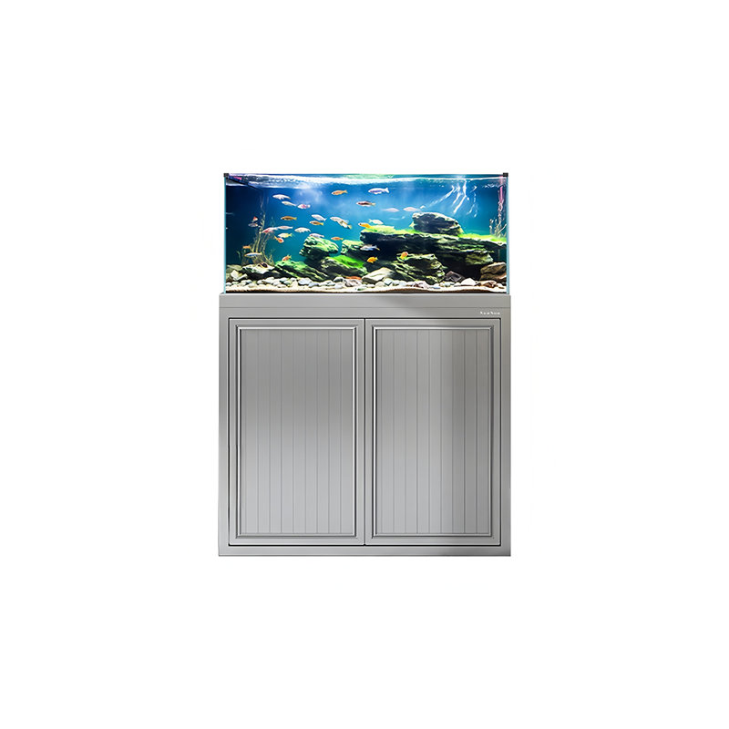 Gray Small Ultra-Clear Glass Bottom-Filtered Fish Tank