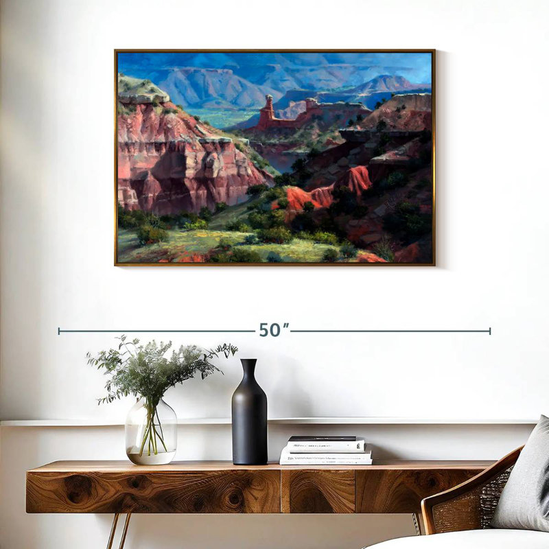 Palo Duro classique, Cadre flottant doré, 37 po x 25 po