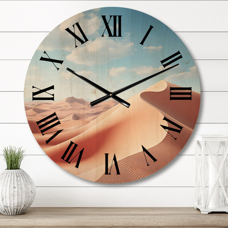 Horloge murale en bois massif Mcclenny, Petit