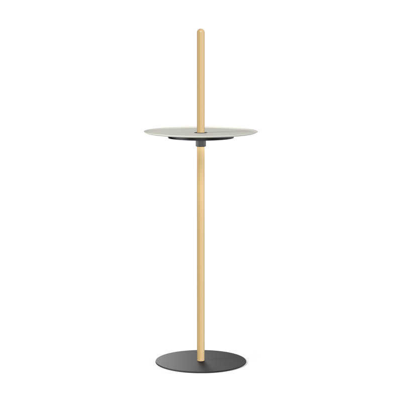 Nivél Pedestal with Tray, White, Oak