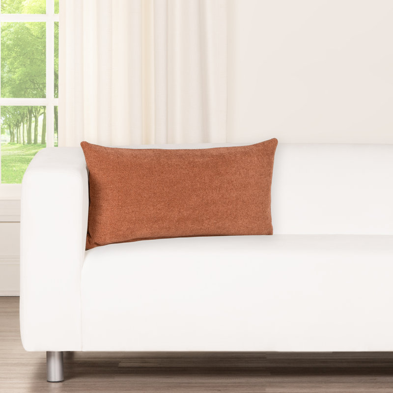 Coussin décoratif Cascade Getty, Polyester, Rouge, Rectangle H 12 po x l 21 po