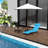 Blue Outdoor Chair With Adjustable Reclining Back & Mesh Seat For Beach, Pool Folding Lounge Breathable