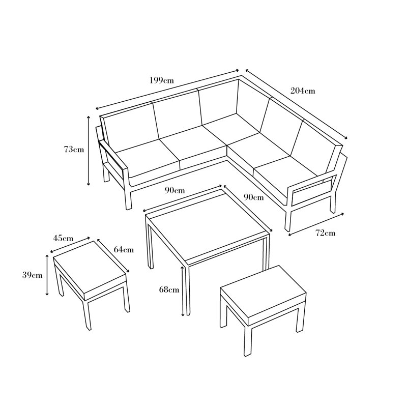Abhik Titchwell Mini Corner Set, White