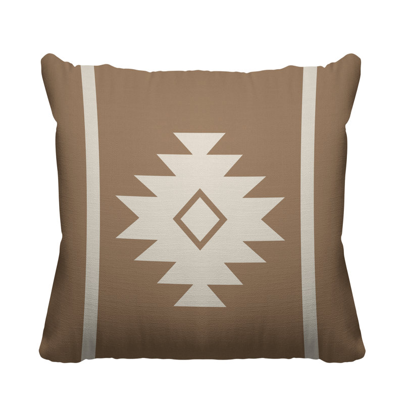 Coussin décoratif intérieur / extérieur Wapi Southwestern, L 19 po x H 19 po, Beige