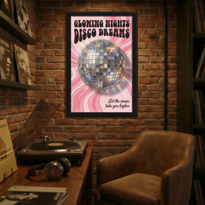 Abstract Glowing Nights Disco Dreams Pattern Print