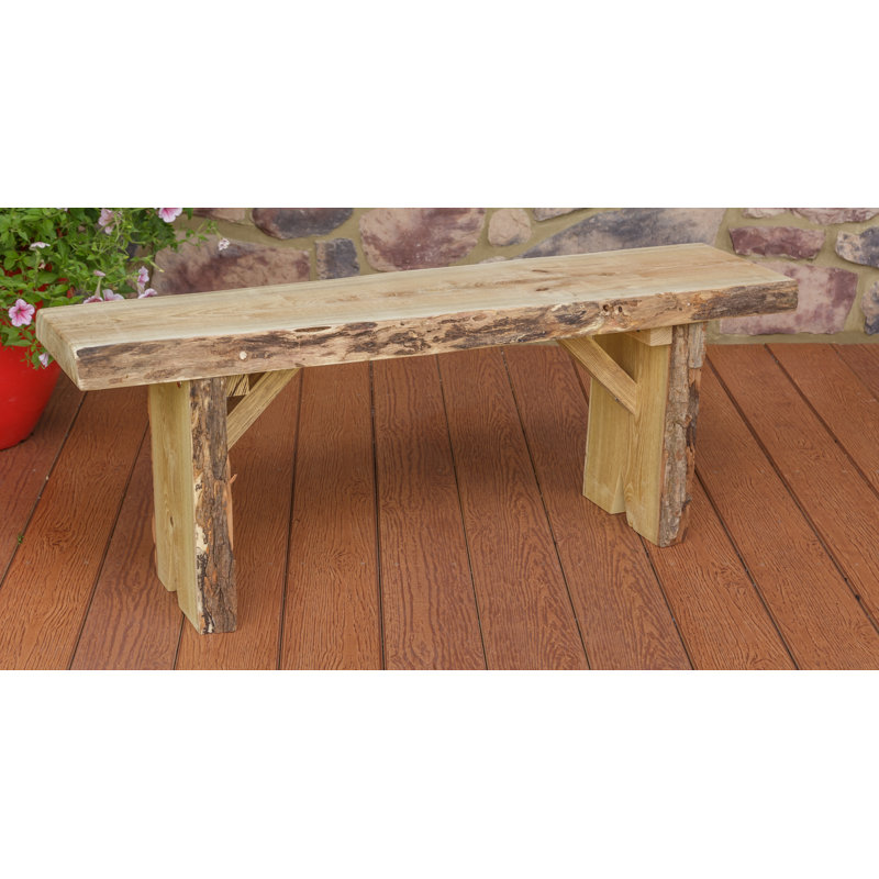 Banc de jardin en bois à bord vif Bruggeman, Brut, H 17 po x l 55 po x P 12 po