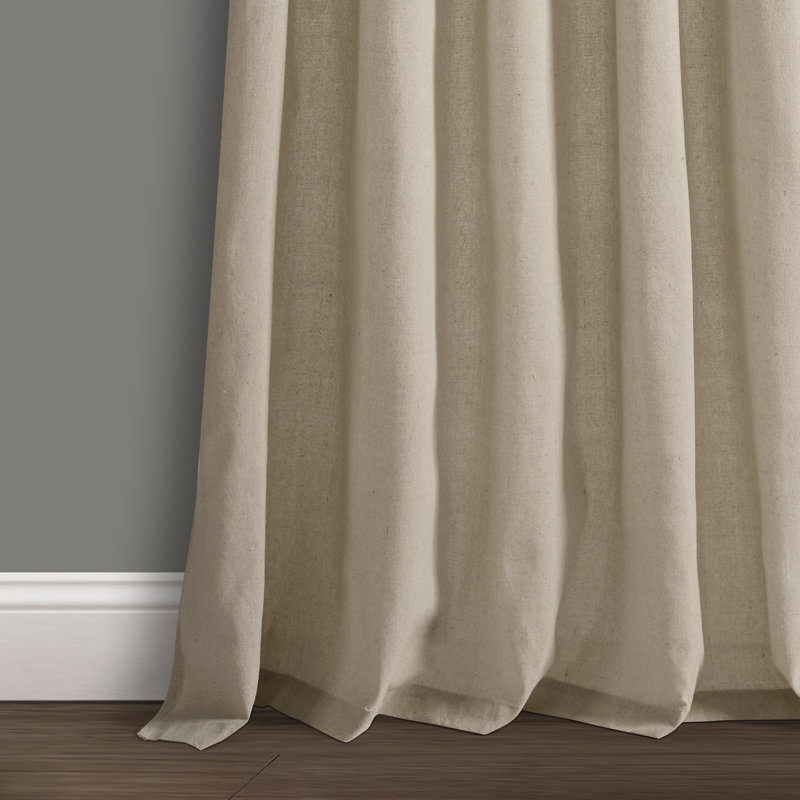 Paire de rideaux en toile de jute, Lin foncé, L 45 po x L 108 po