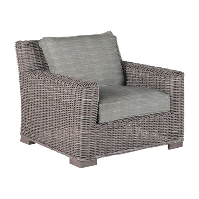 Rustic Woven N-Dura Resin Wicker Outdoor Lounge Chair