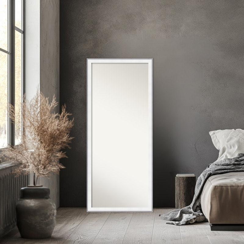 Miroir sur pied pleine longueur Maya, White Silver