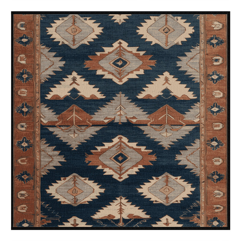 Tapis brun lavable à la machine, Carré 7 pi