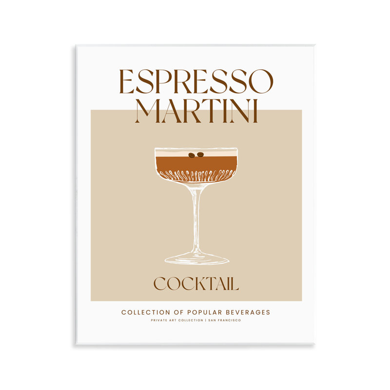Art mural "Martini espresso minimal", design par lettré et doublé