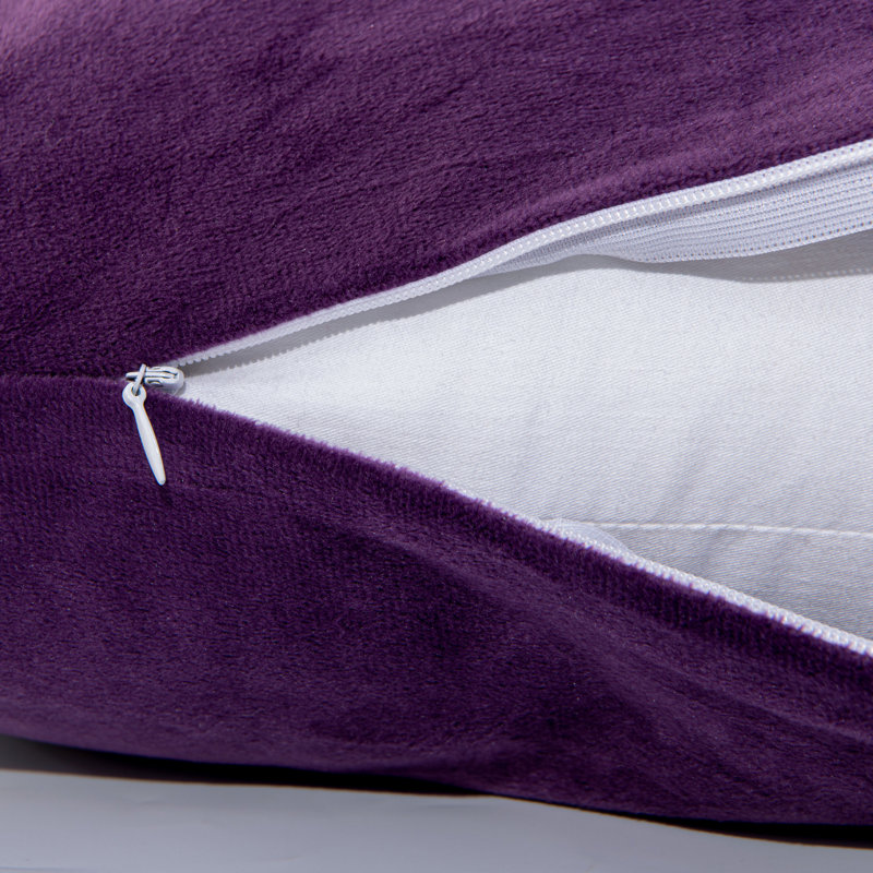 Velvet Zipper Body Pillowcase, Purple