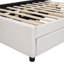 Lit plateforme tapissier beige avec 2 tiroirs et un lit gigogne, style tête de lit classique, matériau solide et contreplaqué, optimise l'efficacité de l'espace, tête de lit à assemblage simple, contreplaqué, extensible