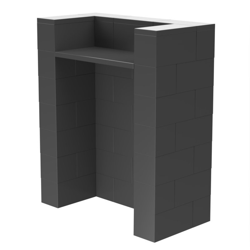 Podium en plastique 43 po, Gris foncé