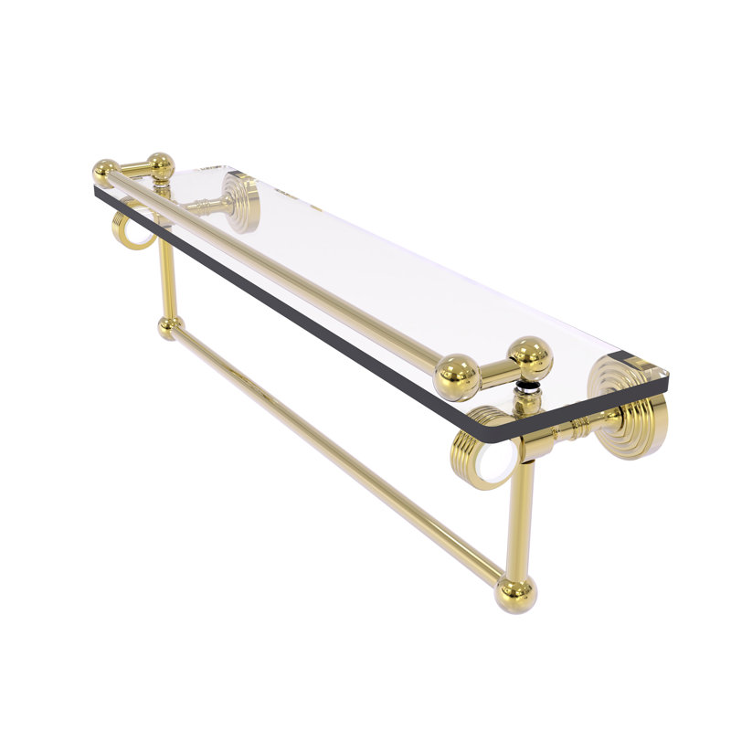 Support à tablette avec barre à serviettes Jarrell, H 5,5 po x l 22 po x P 6,8 po, Laiton non laqué