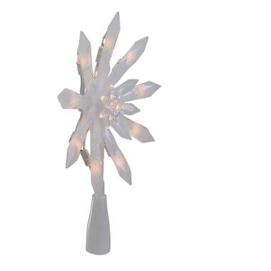 Northlight 14.75 LED Lighted Clip-On Snowflake Christmas Tree Topper,  White Lights