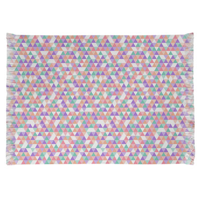 Triangle mauve/vert/beige Tapis décoratif
