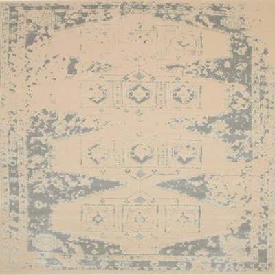 Tapis beige/gris contemporain