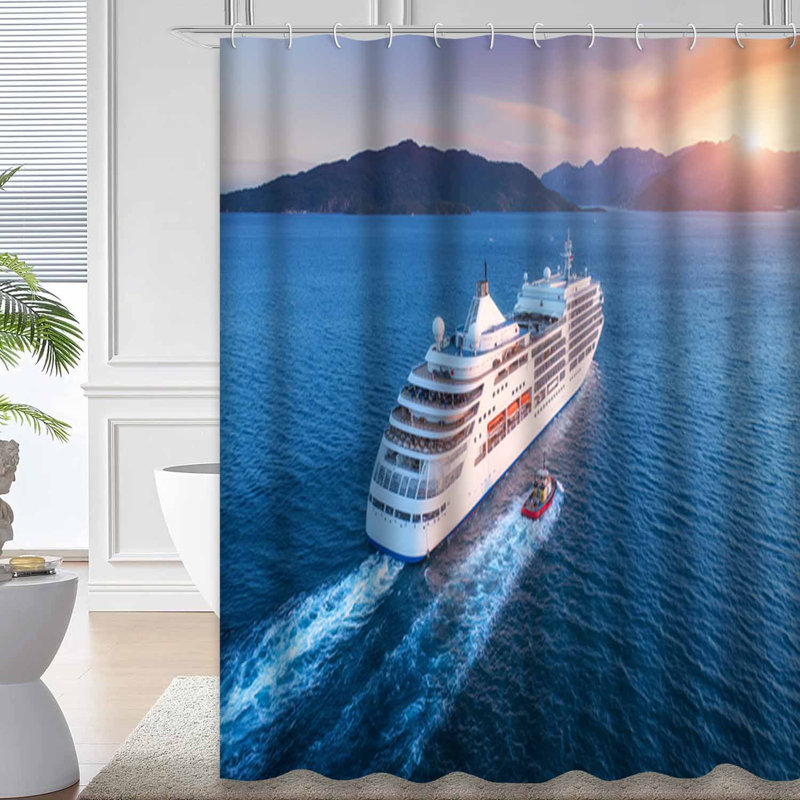 Rideau de douche avec 12 crochets Ship, L 72 po x l 72 po