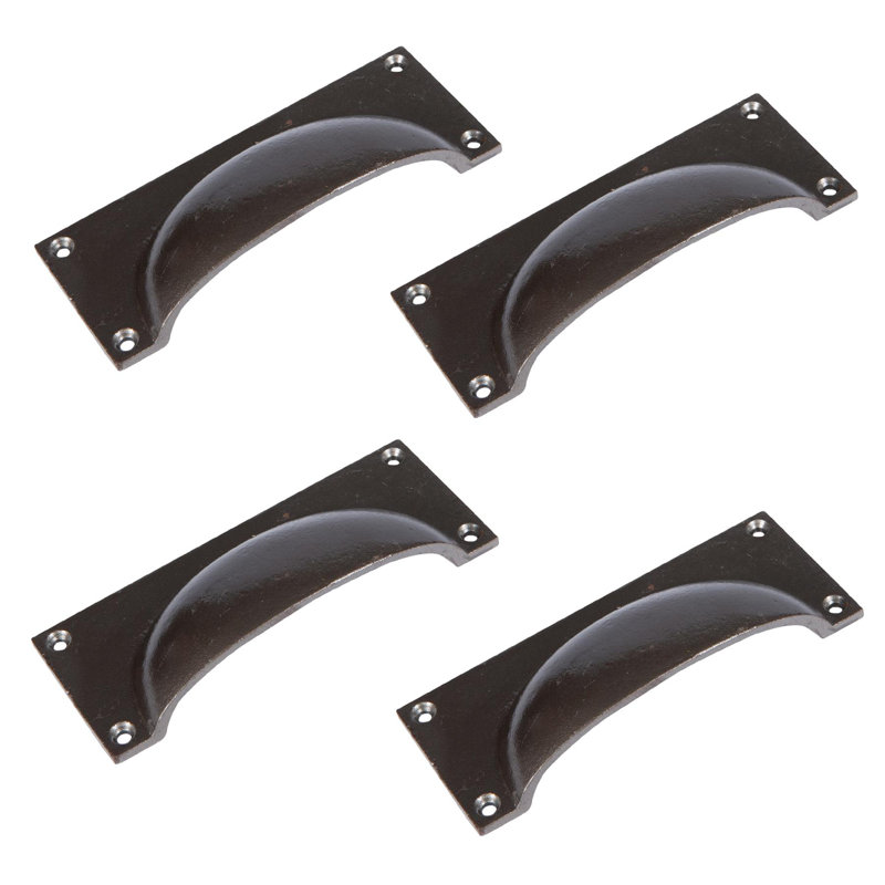 Hammer & Tongs - Rectangular Cabinet Cup Handle - W130mm x H50mm - Raw