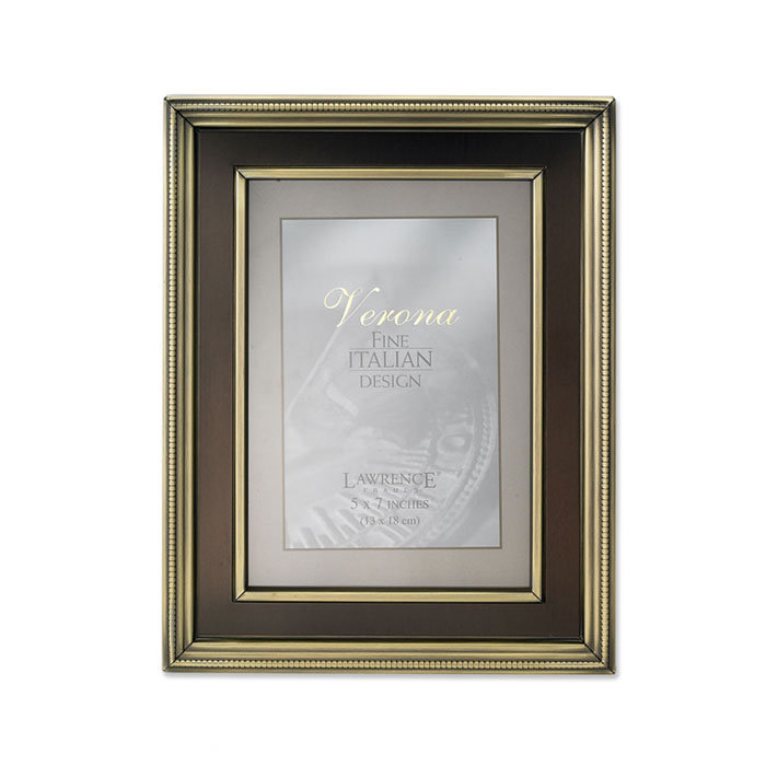 Oil Rubbed Bronze Metal Beveled Picture Frame, 5" x 7"