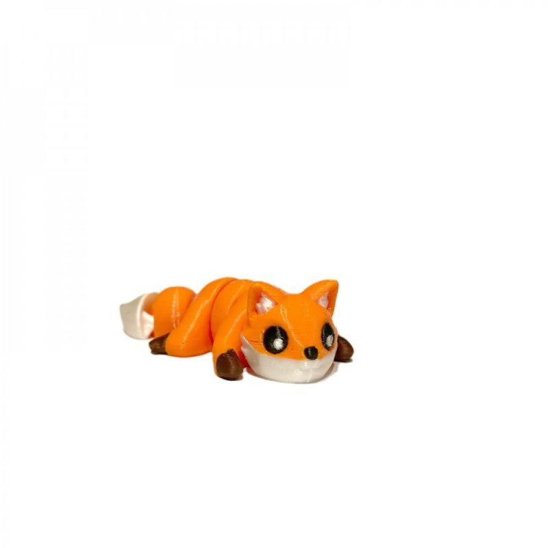 Figurine de renard miniature imprimée en 3D, H 0,5 po x l 0,5 po x P 2,25 po