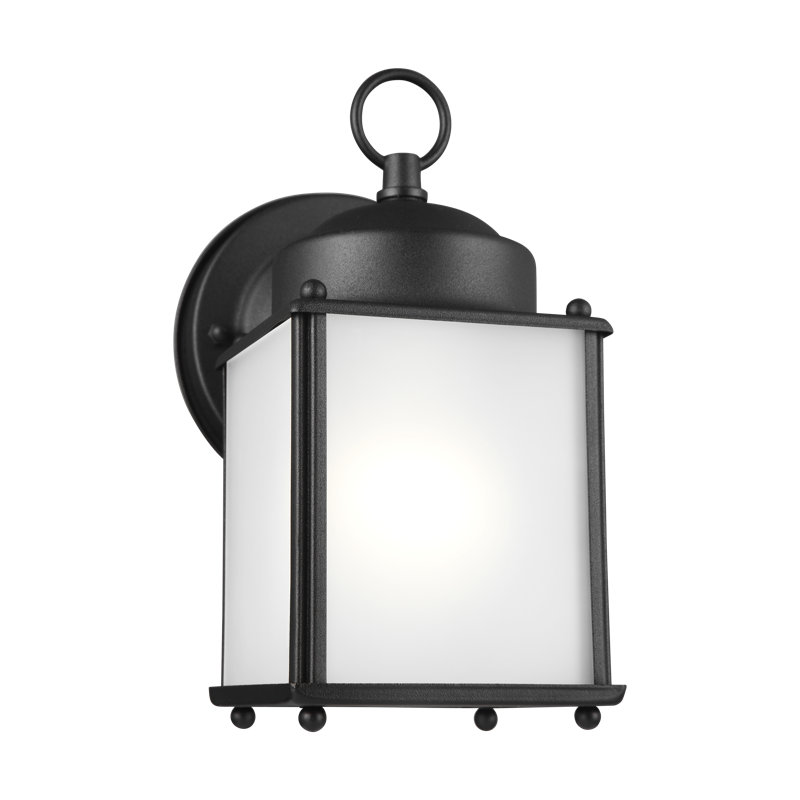 New Castle One Light Outdoor Wall Lantern from Generation Lighting , No, Black