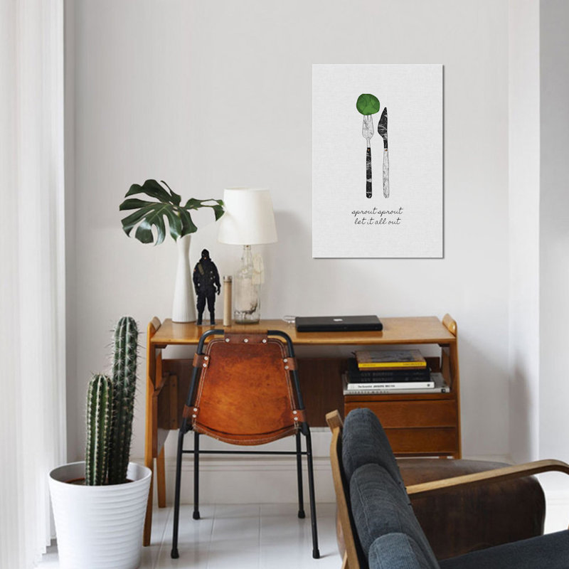 « de germination », impression sur toile, H 12 po x l 8 po x P 0,75 po, Pas de tapis, Toile tendue