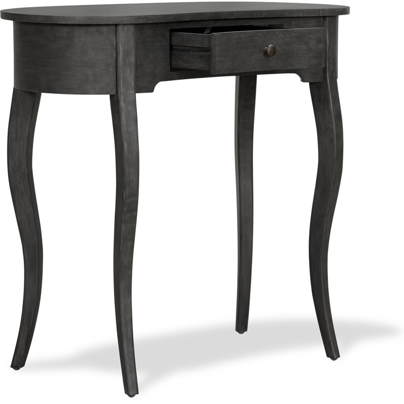 Dark Gray Wood Console Table with Storage Drawer